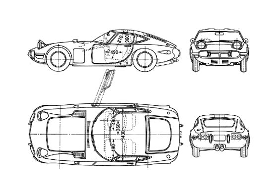 Download drawing Toyota 2000 GT Coupe 1968 in ai pdf png svg formats